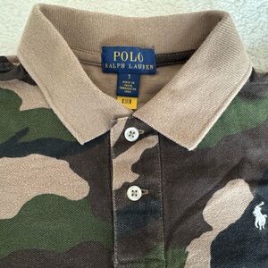 Polo by Ralph Lauren Boys Green Camo Polo Shirt size 7